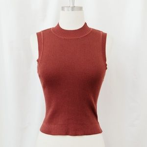 Audrey Ribbed Mock Neck Tank Top